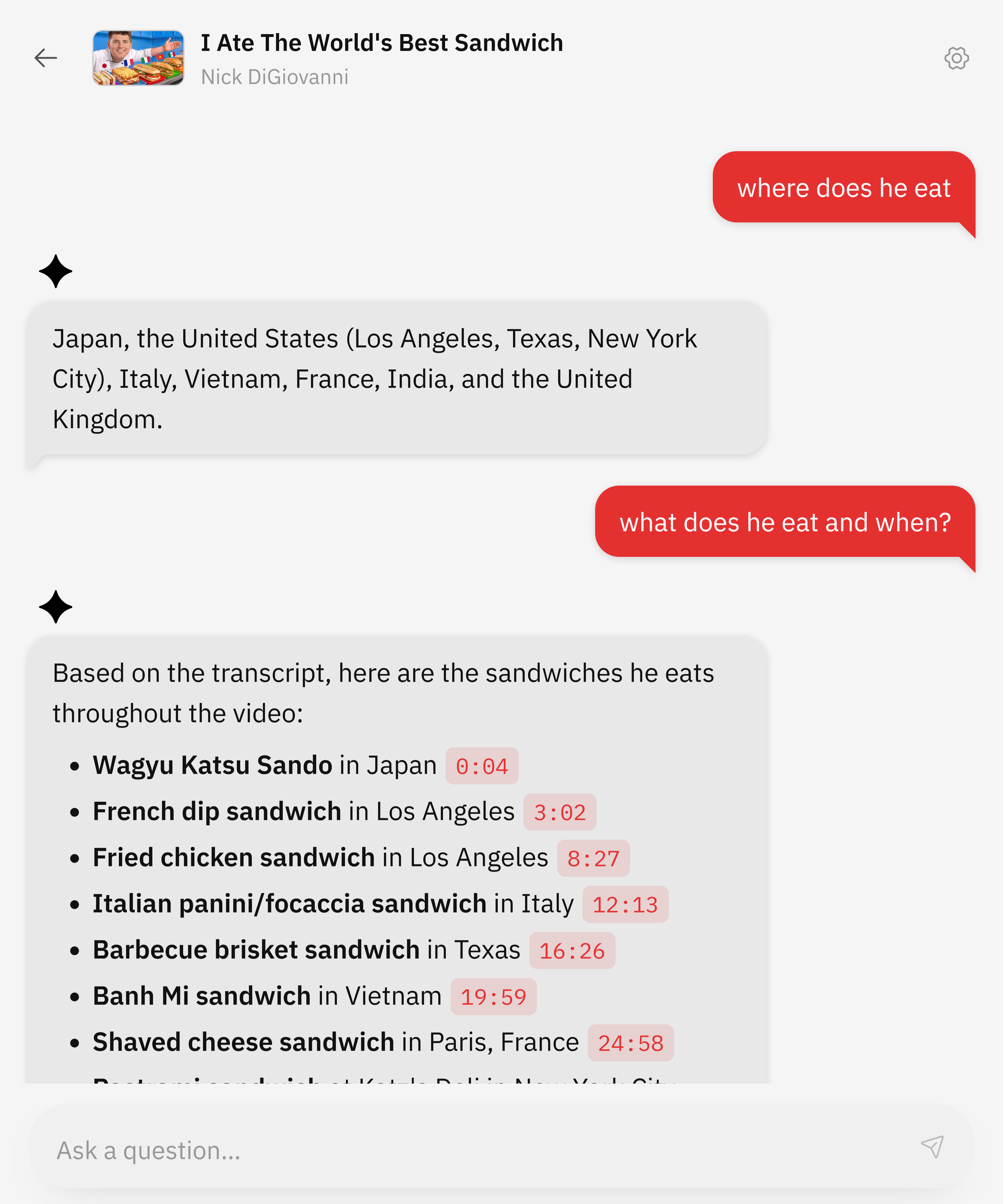 Ask AI chat screenshot